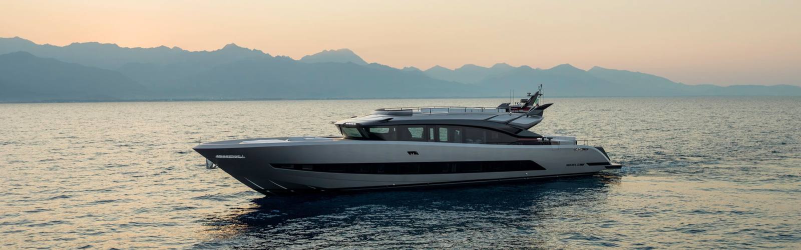 The BRABUS AB110 under way at dusk